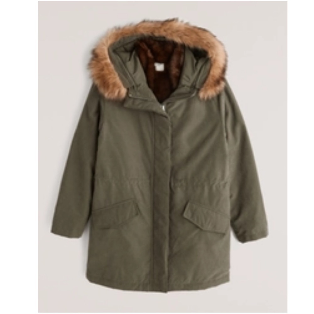 Abercrombie & Fitch 3-in-1 Parka in olive green